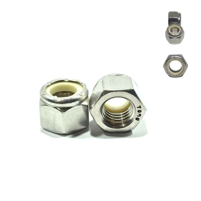 Tuerca Inserto Nylon Galvanizada - Rosca Metrica Extra Fina